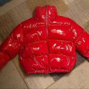 PLT Leather Puffer Coat